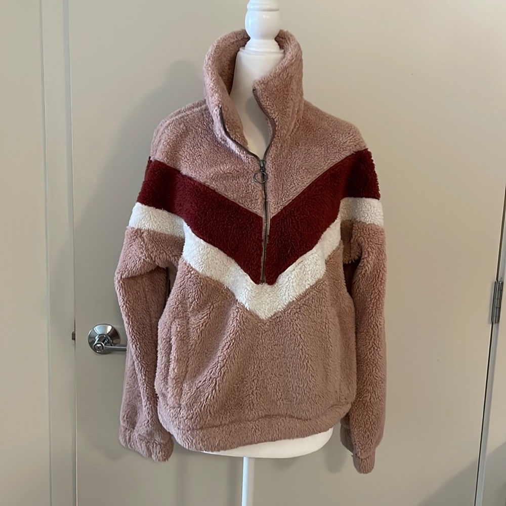 Cozy chevron Sherpa pullover